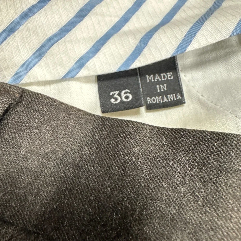 Ermenegildo Zegna Double Pleated Dress Pants Mens 36x29 Wool Brown Cuffed Hem
